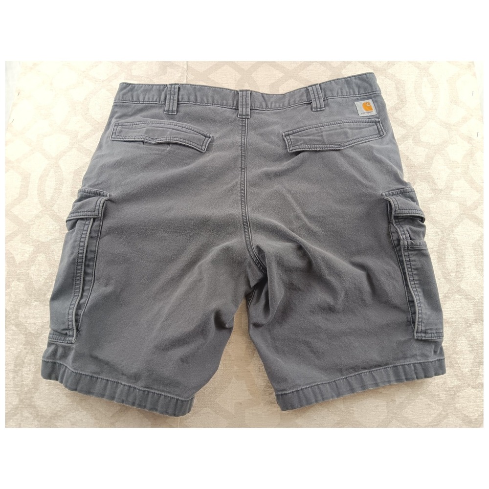 Carhartt Mens Relaxed Fit Cargo Shorts Gray Size 38 Built to Serve - Picture 2 of 9